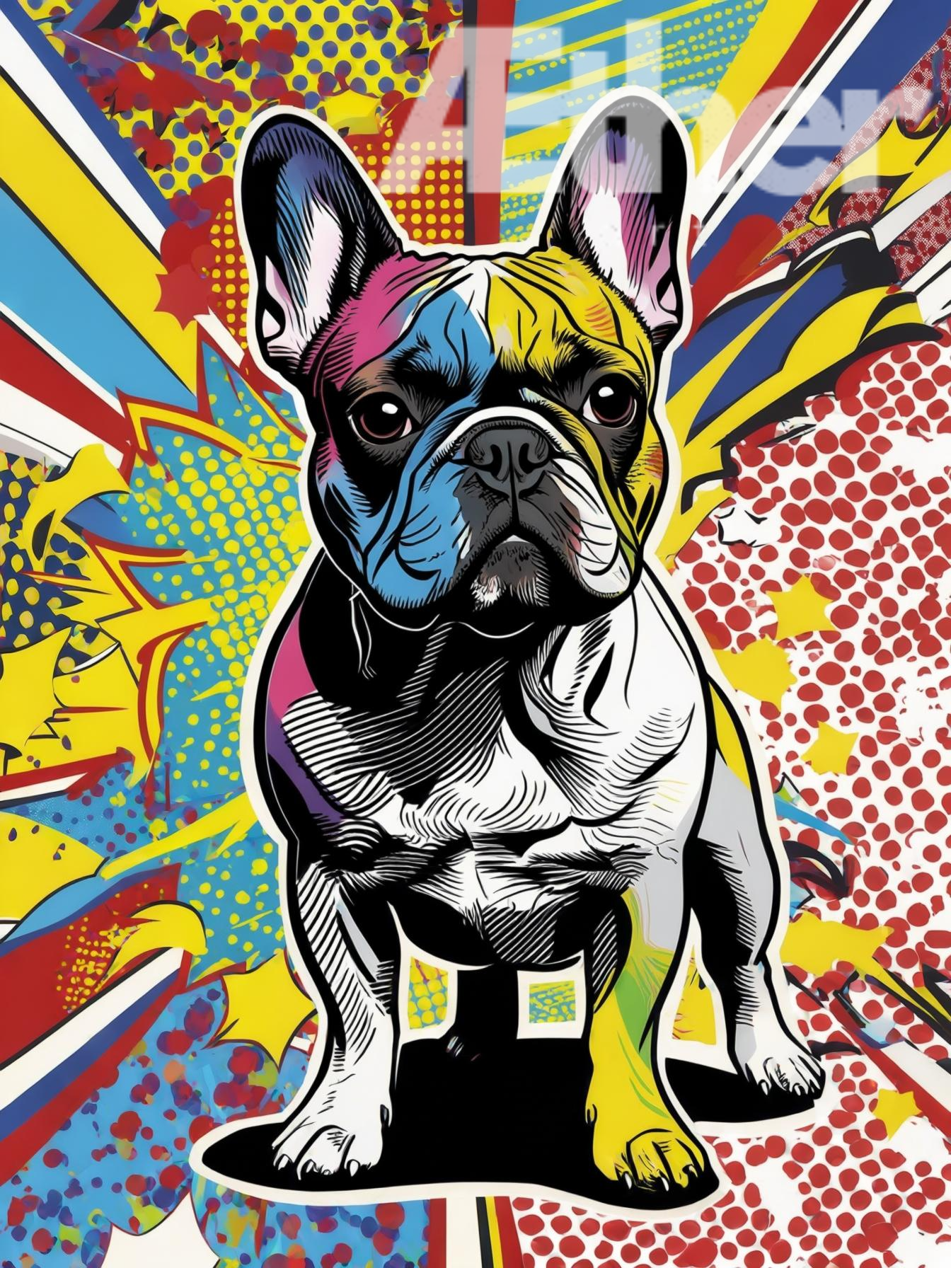 Lichtenstein Comic Book Style Custom Pet Portrait – Personalized Pop Art Wall Art