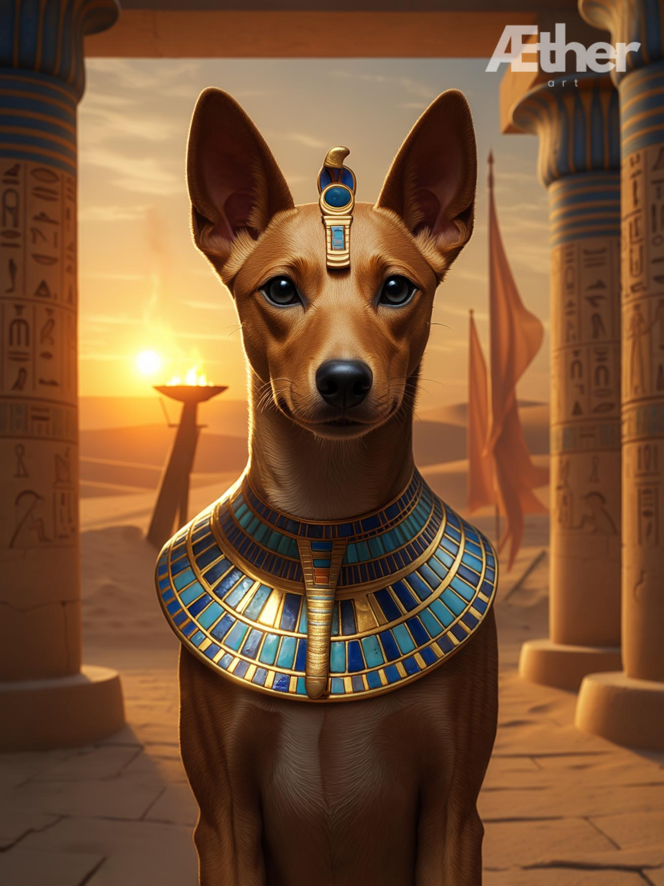 Custom Egyptian Pet Portrait – Pharaoh, Queen, High Priest, or Goddess Artwork