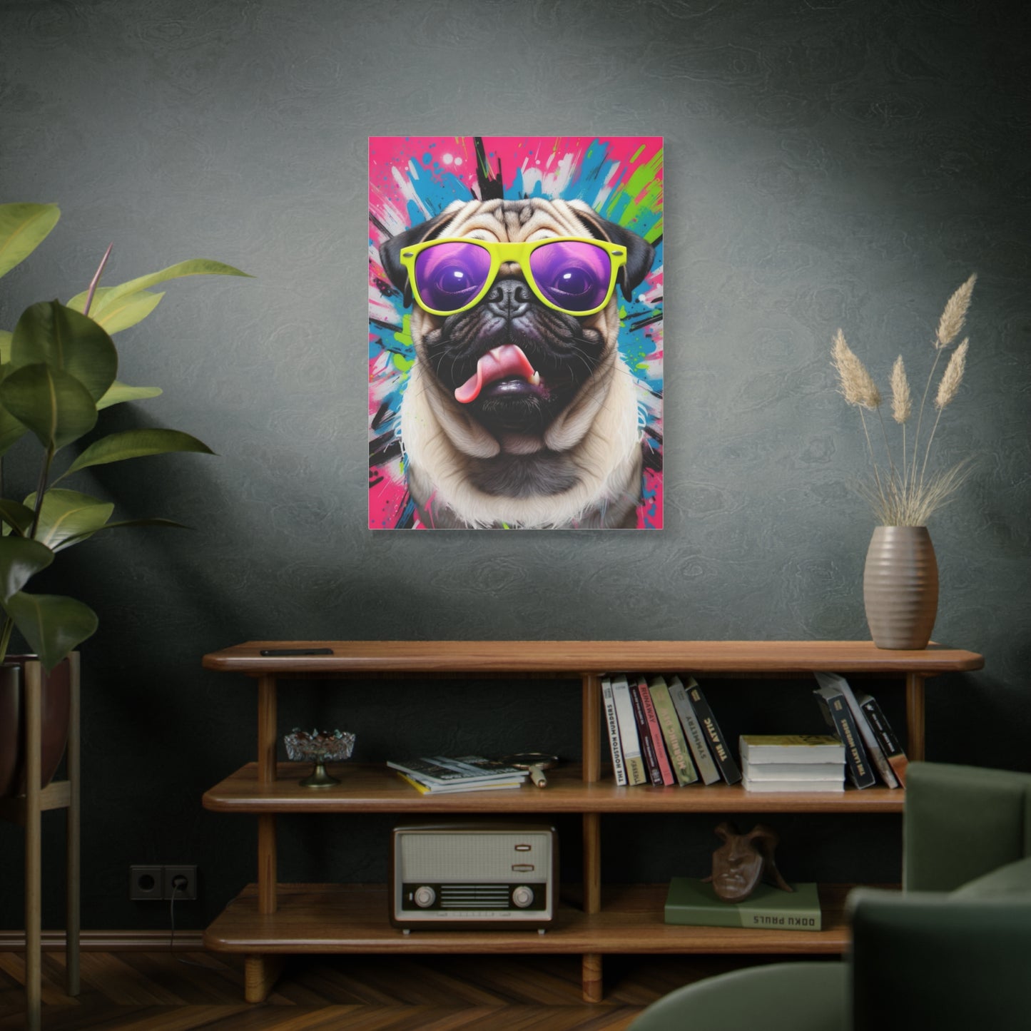 Custom Retro Pet Portrait – 80s Vaporwave Synthwave Pet Art, Neon Digital Pet Artwork