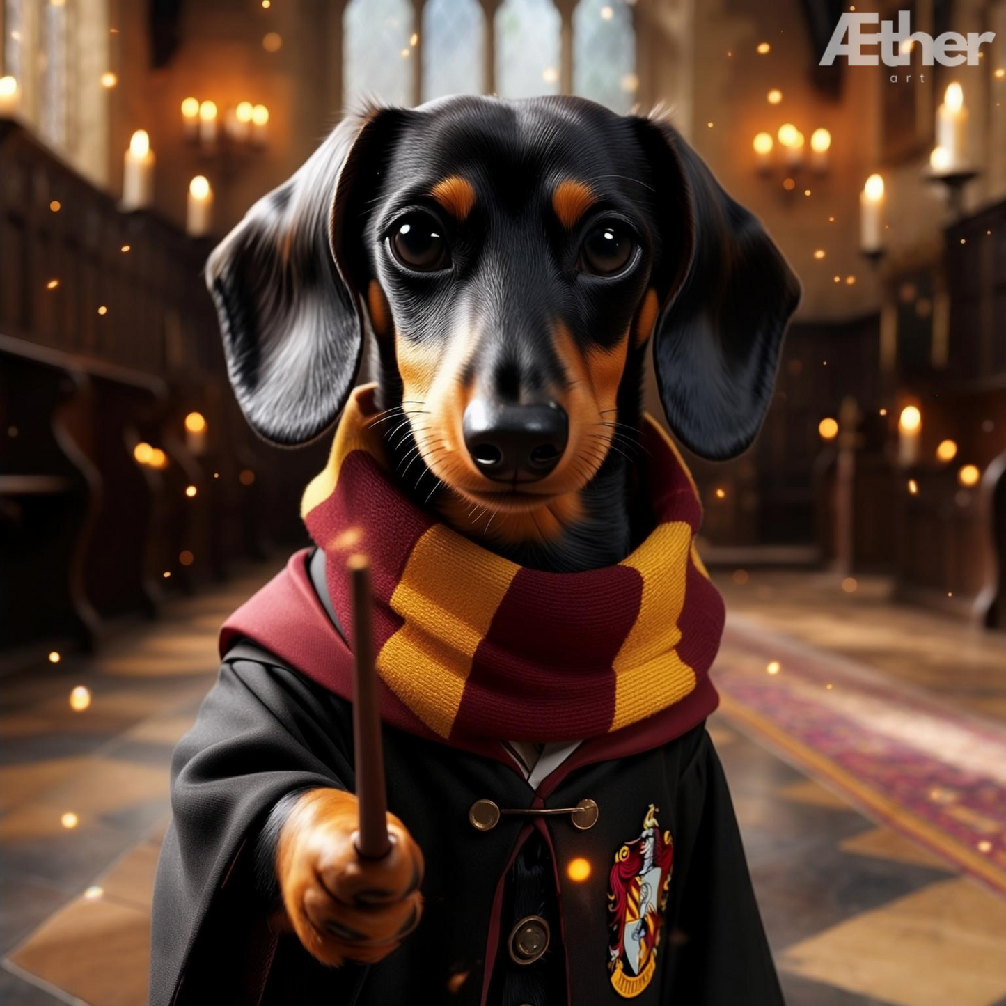 Harry Potter Custom Pet Portrait, Personalized Pet Wall Art