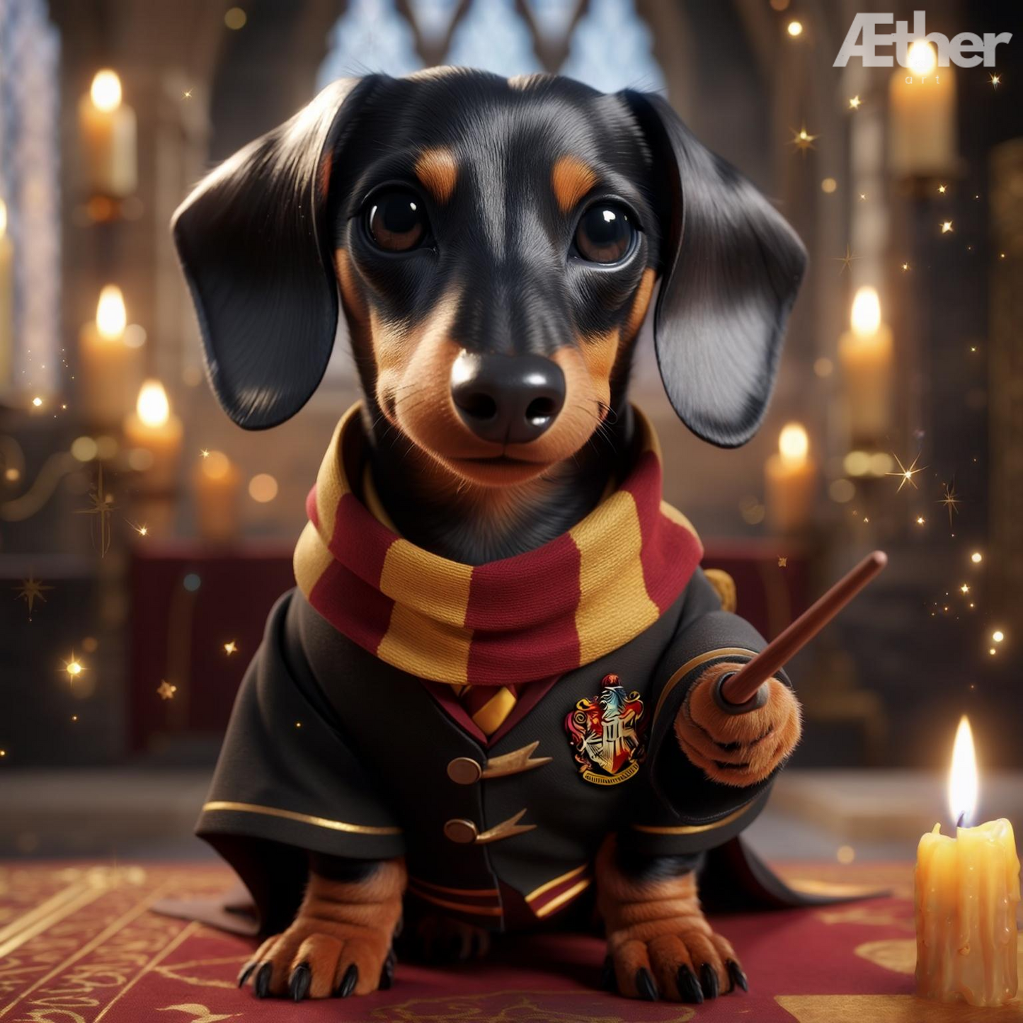 Harry Potter Custom Pet Portrait, Personalized Pet Wall Art