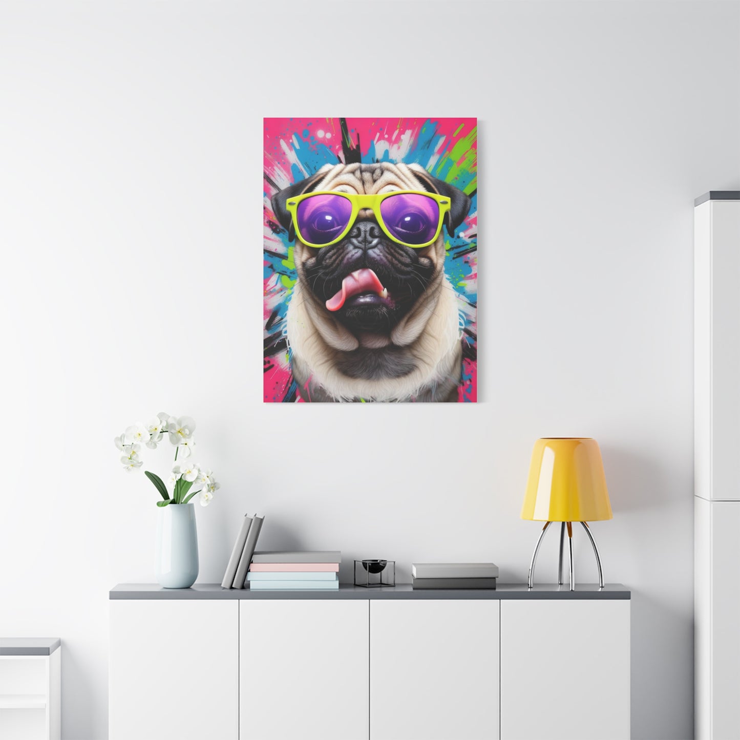 Custom Retro Pet Portrait – 80s Vaporwave Synthwave Pet Art, Neon Digital Pet Artwork