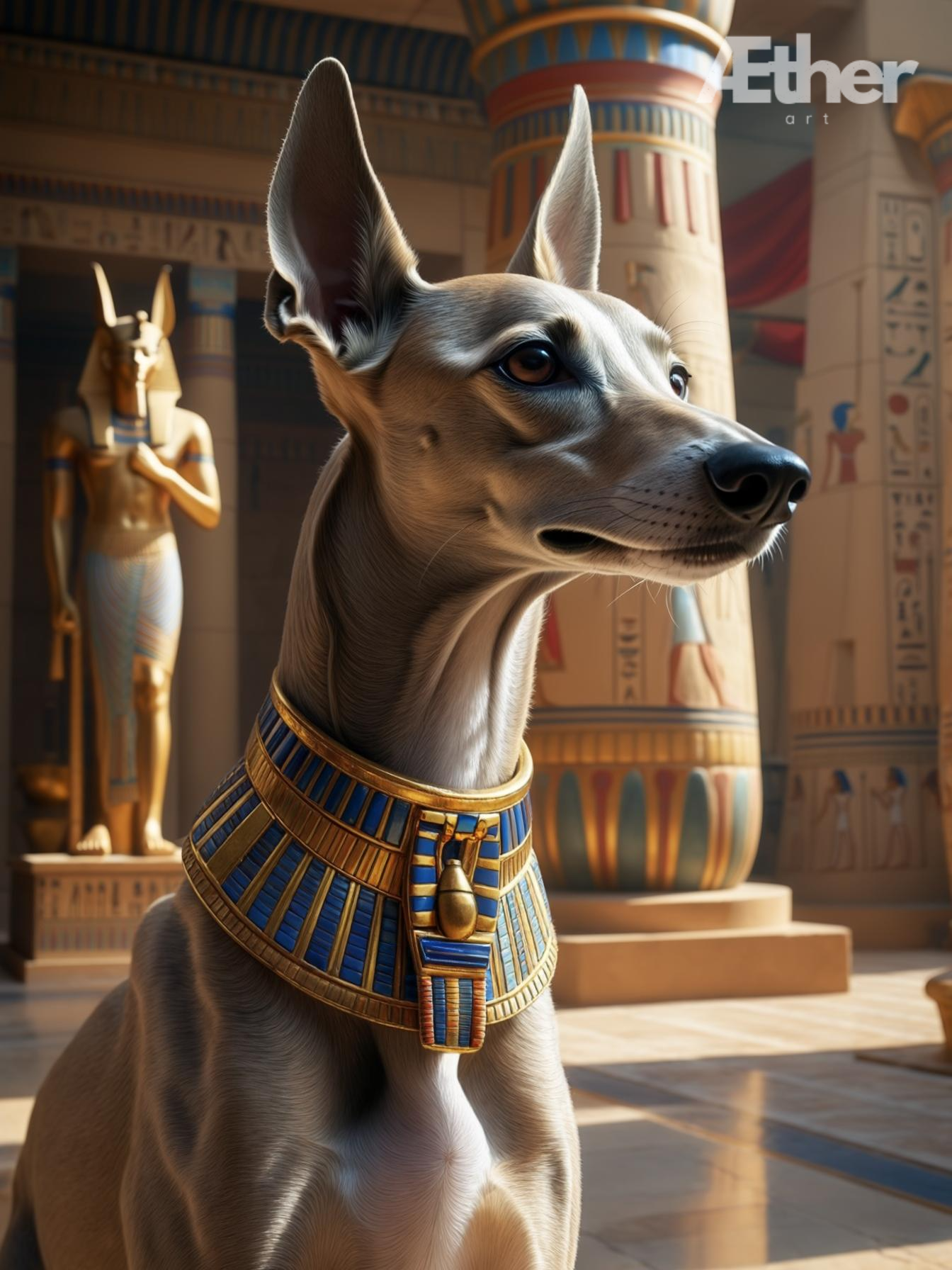 Custom Egyptian Pet Portrait – Pharaoh, Queen, High Priest, or Goddess Artwork