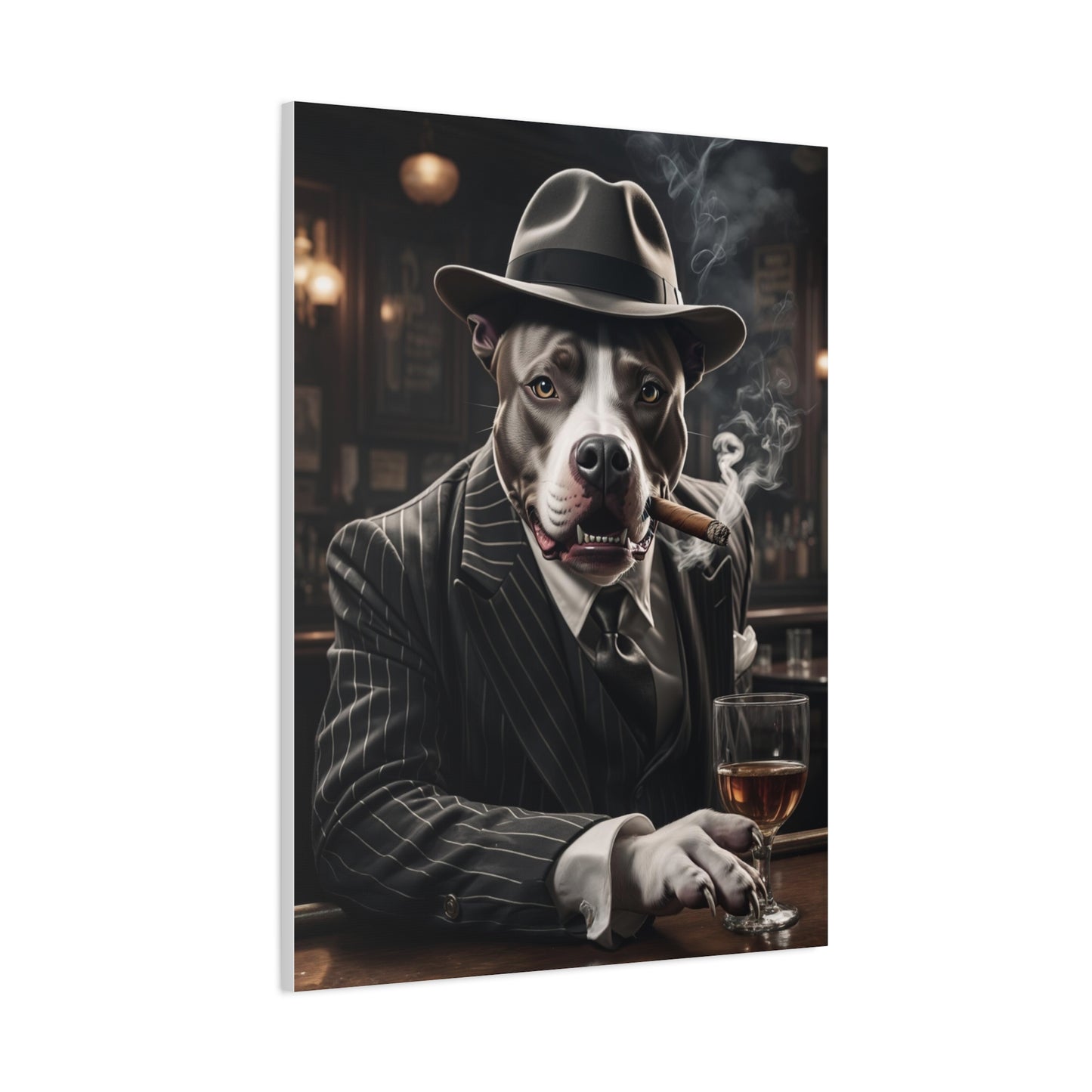 Custom Gangster Pet Portrait – Godfather, Al Capone, Scarface Pet Artwork