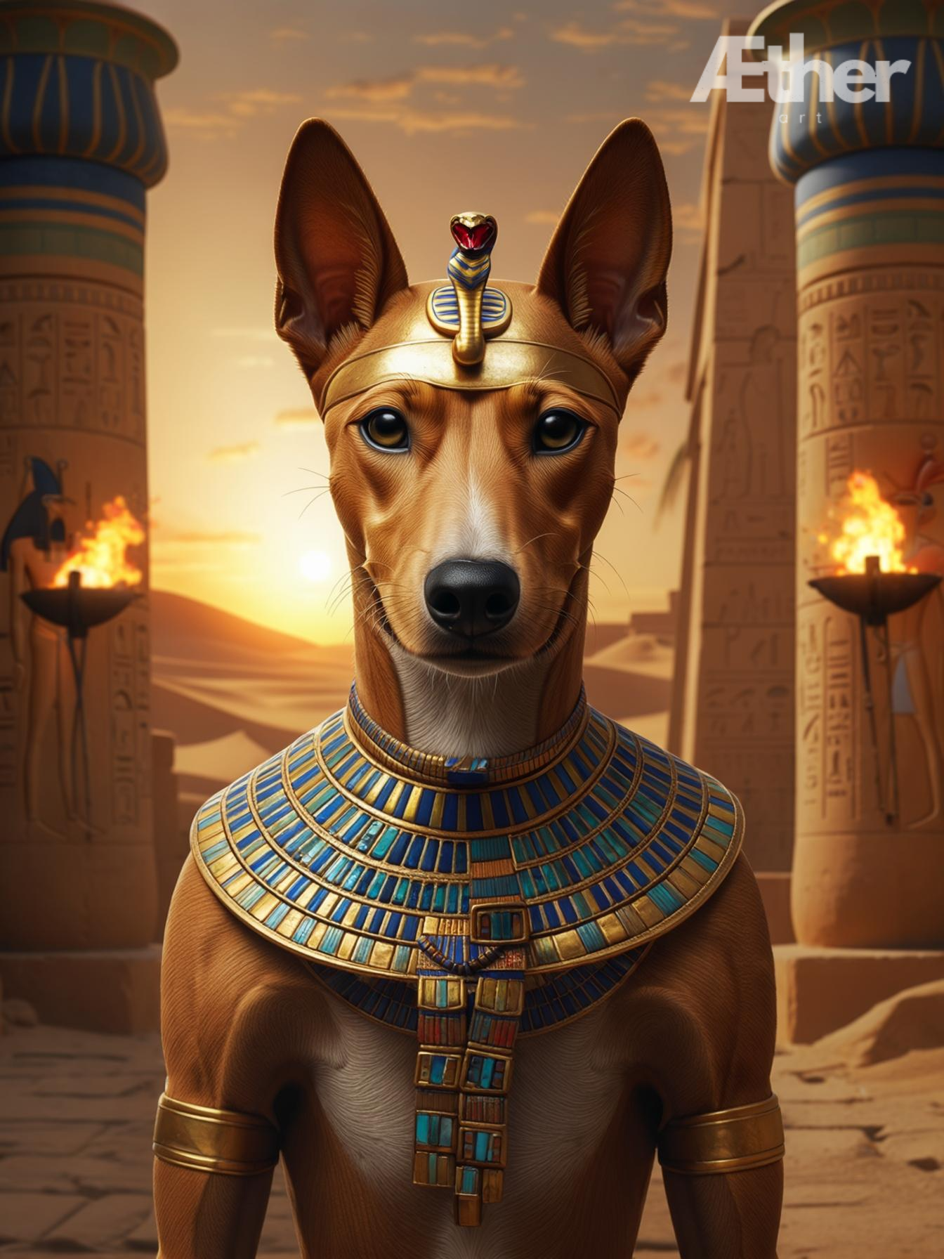 Custom Egyptian Pet Portrait – Pharaoh, Queen, High Priest, or Goddess Artwork