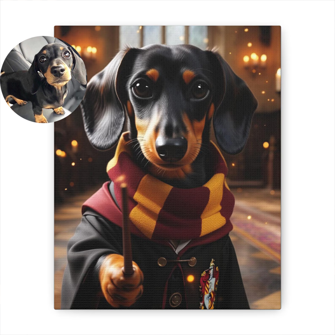 Harry Potter Custom Pet Portrait, Personalized Pet Wall Art