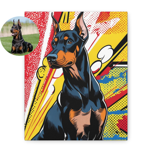 Lichtenstein Comic Book Style Custom Pet Portrait – Personalized Pop Art Wall Art