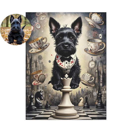 Custom Alice in Wonderland Pet Portrait – Whimsical Fantasy Pet Art