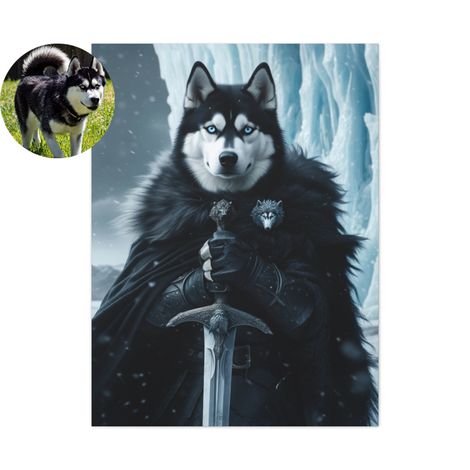 Custom Game of Thrones Pet Portrait – Personalized Medieval Pet Art – Jon Snow, Daenerys, Tyrion & More