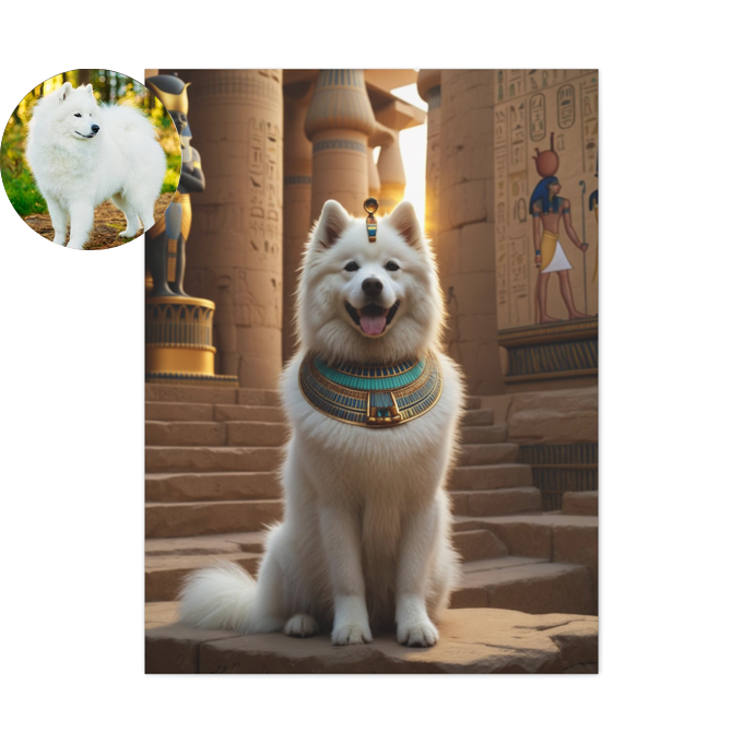 Custom Egyptian Pet Portrait – Pharaoh, Queen, High Priest, or Goddess Artwork