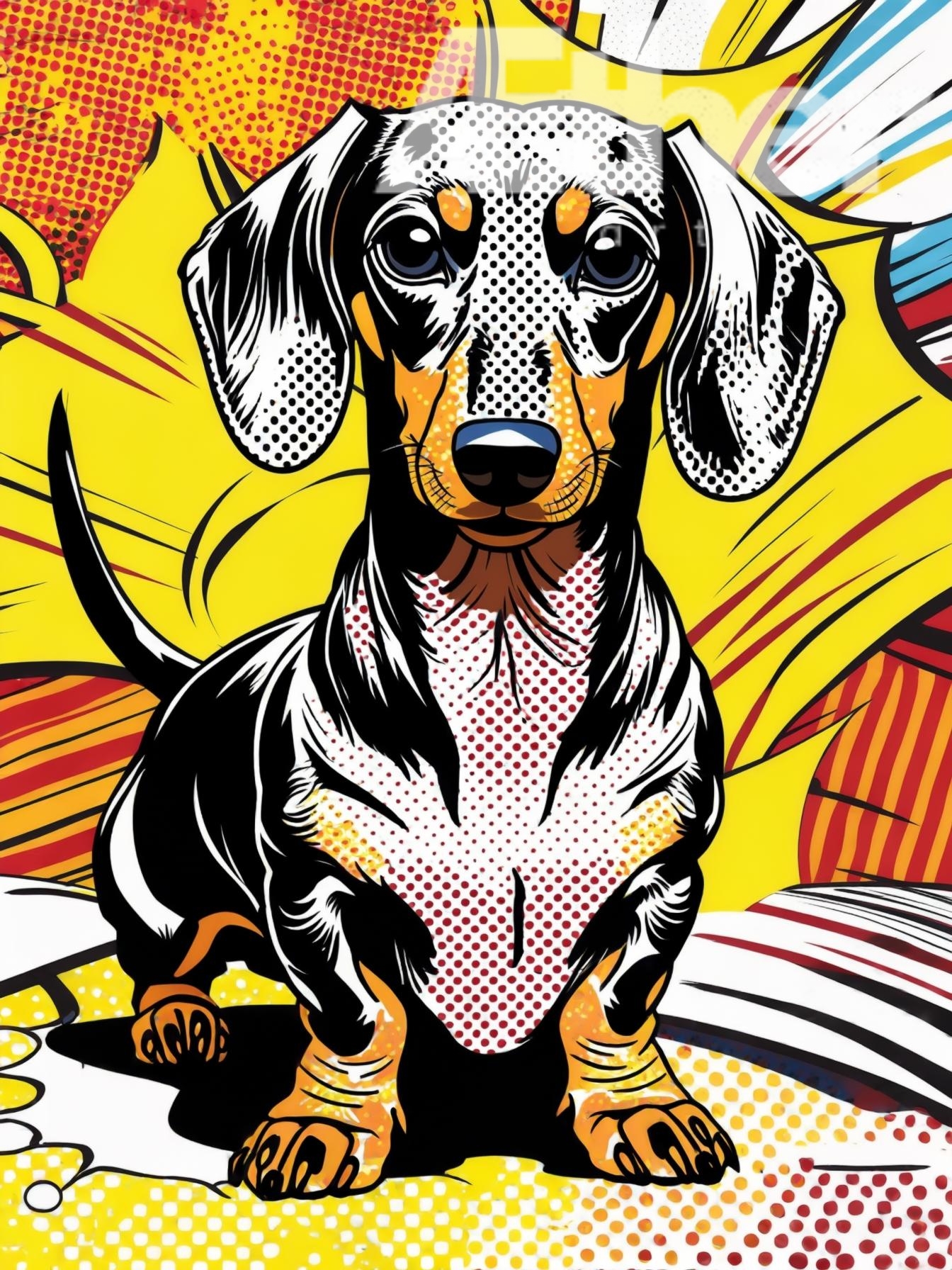 Lichtenstein Comic Book Style Custom Pet Portrait – Personalized Pop Art Wall Art