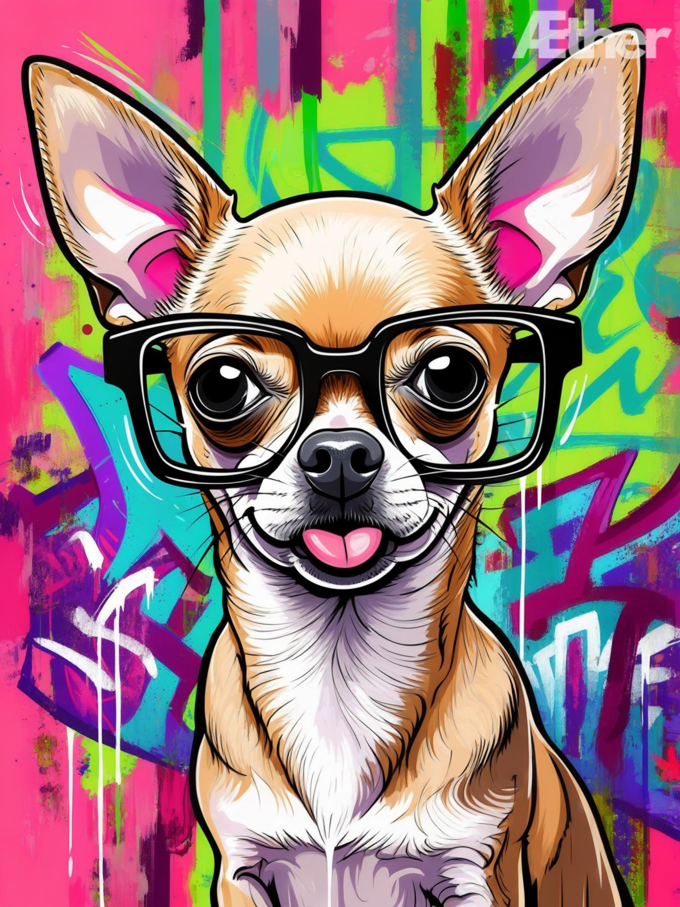 Custom Retro Pet Portrait – 80s Vaporwave Synthwave Pet Art, Neon Digital Pet Artwork