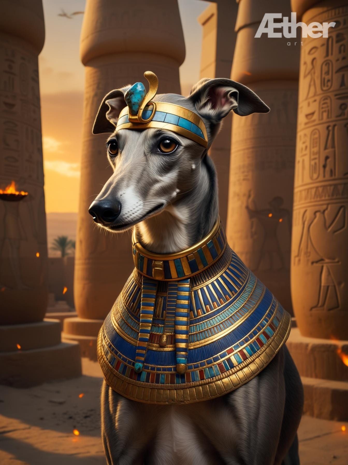 Custom Egyptian Pet Portrait – Pharaoh, Queen, High Priest, or Goddess Artwork