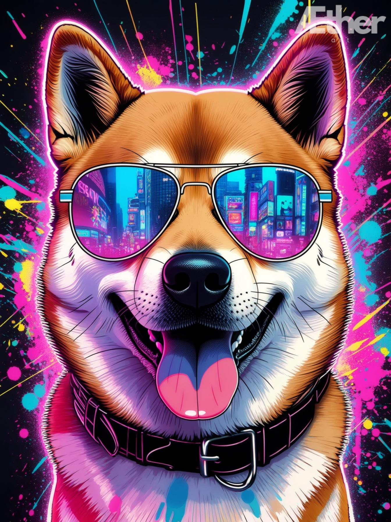 Custom Retro Pet Portrait – 80s Vaporwave Synthwave Pet Art, Neon Digital Pet Artwork