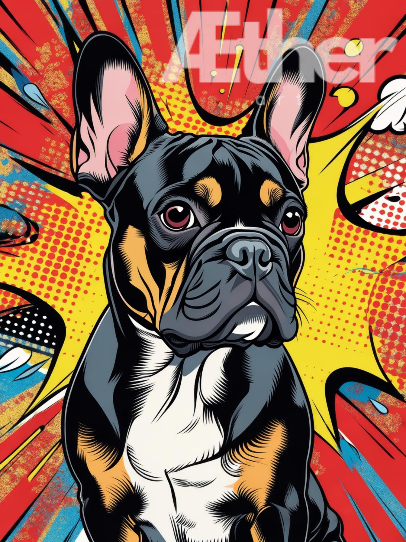 Lichtenstein Comic Book Style Custom Pet Portrait – Personalized Pop Art Wall Art