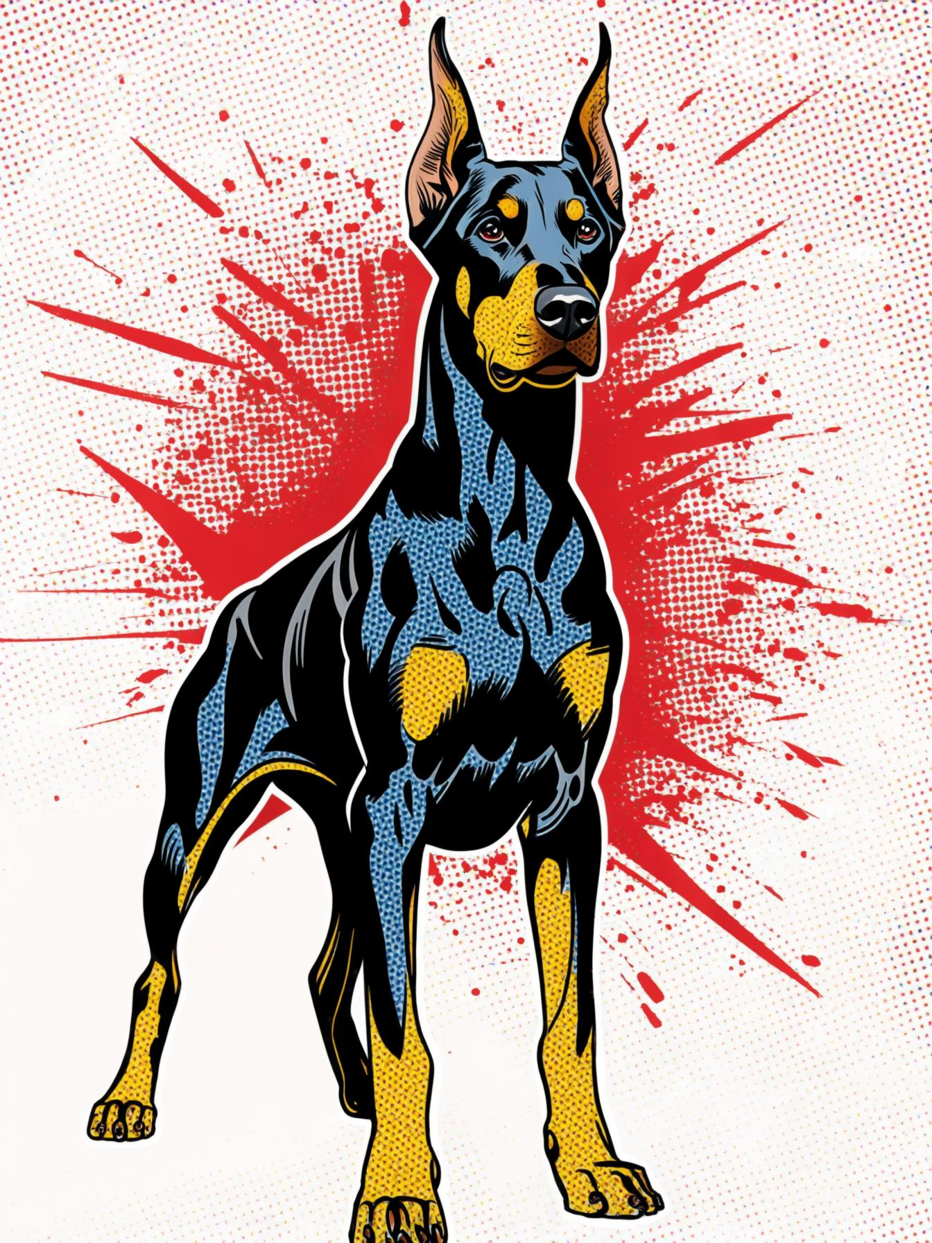 Lichtenstein Comic Book Style Custom Pet Portrait – Personalized Pop Art Wall Art