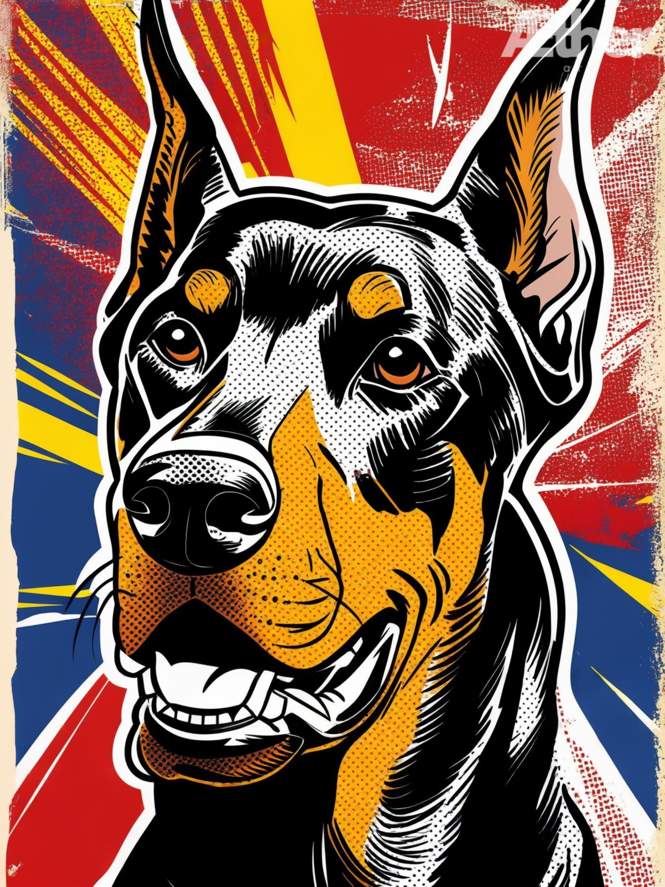 Lichtenstein Comic Book Style Custom Pet Portrait – Personalized Pop Art Wall Art