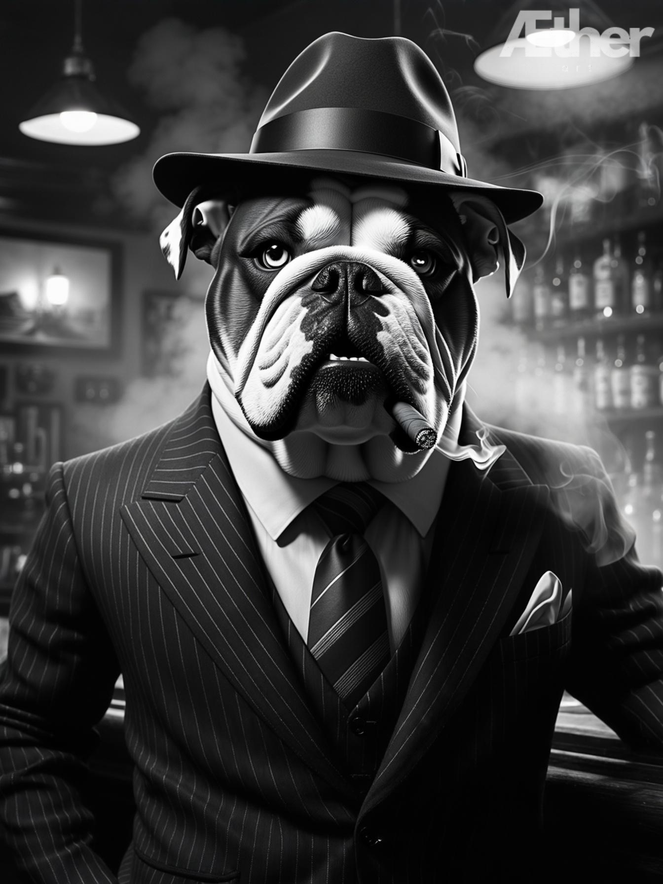 Custom Gangster Pet Portrait – Godfather, Al Capone, Scarface Pet Artwork