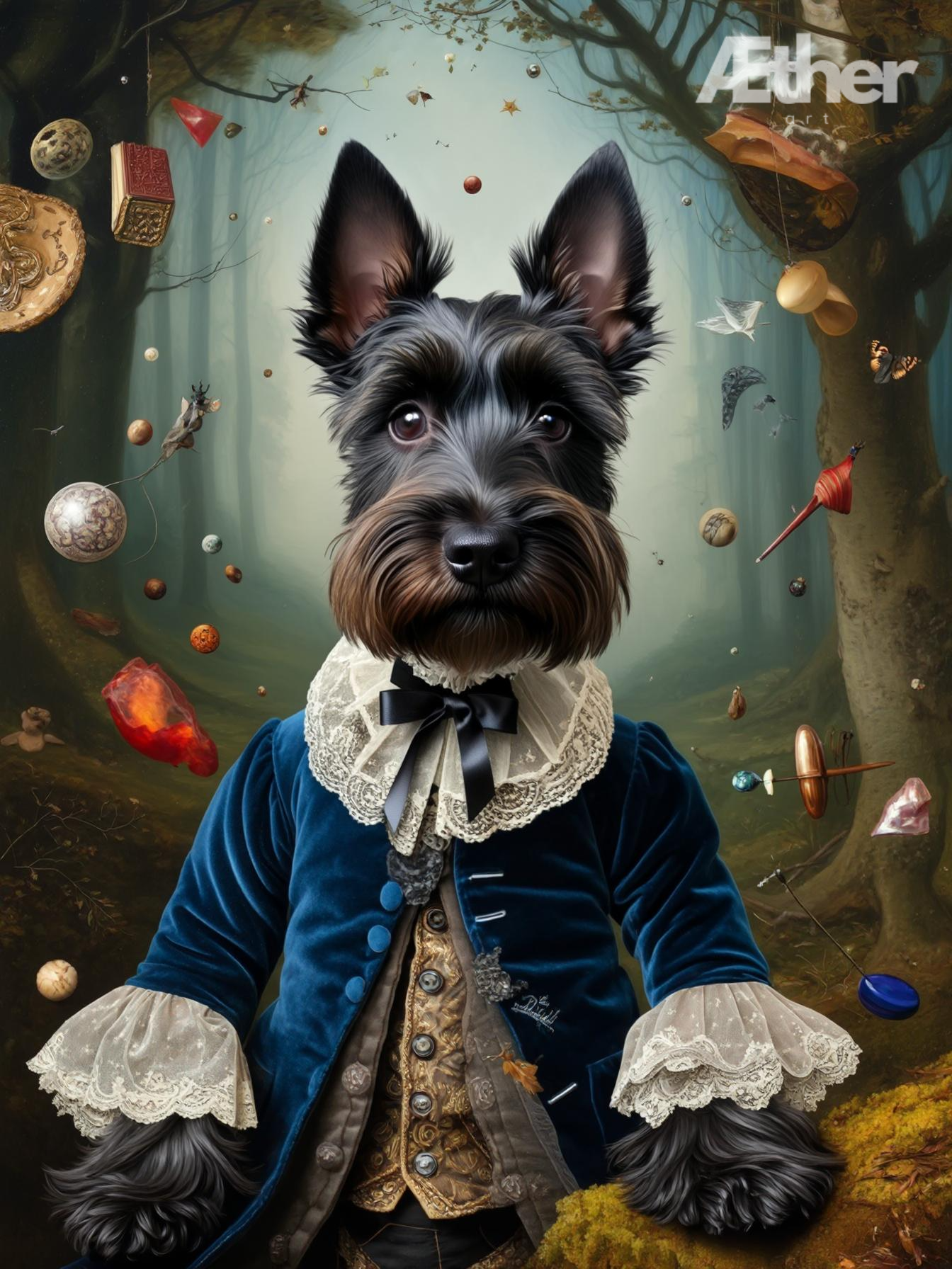 Custom Alice in Wonderland Pet Portrait – Whimsical Fantasy Pet Art