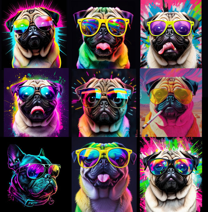 Custom Retro Pet Portrait – 80s Vaporwave Synthwave Pet Art, Neon Digital Pet Artwork