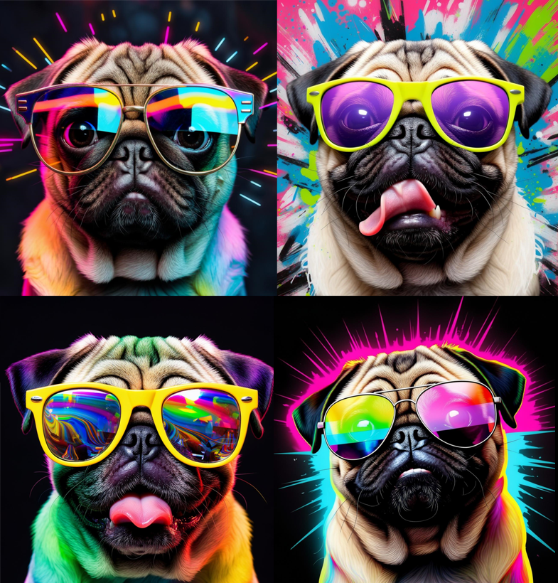 Custom Retro Pet Portrait – 80s Vaporwave Synthwave Pet Art, Neon Digital Pet Artwork