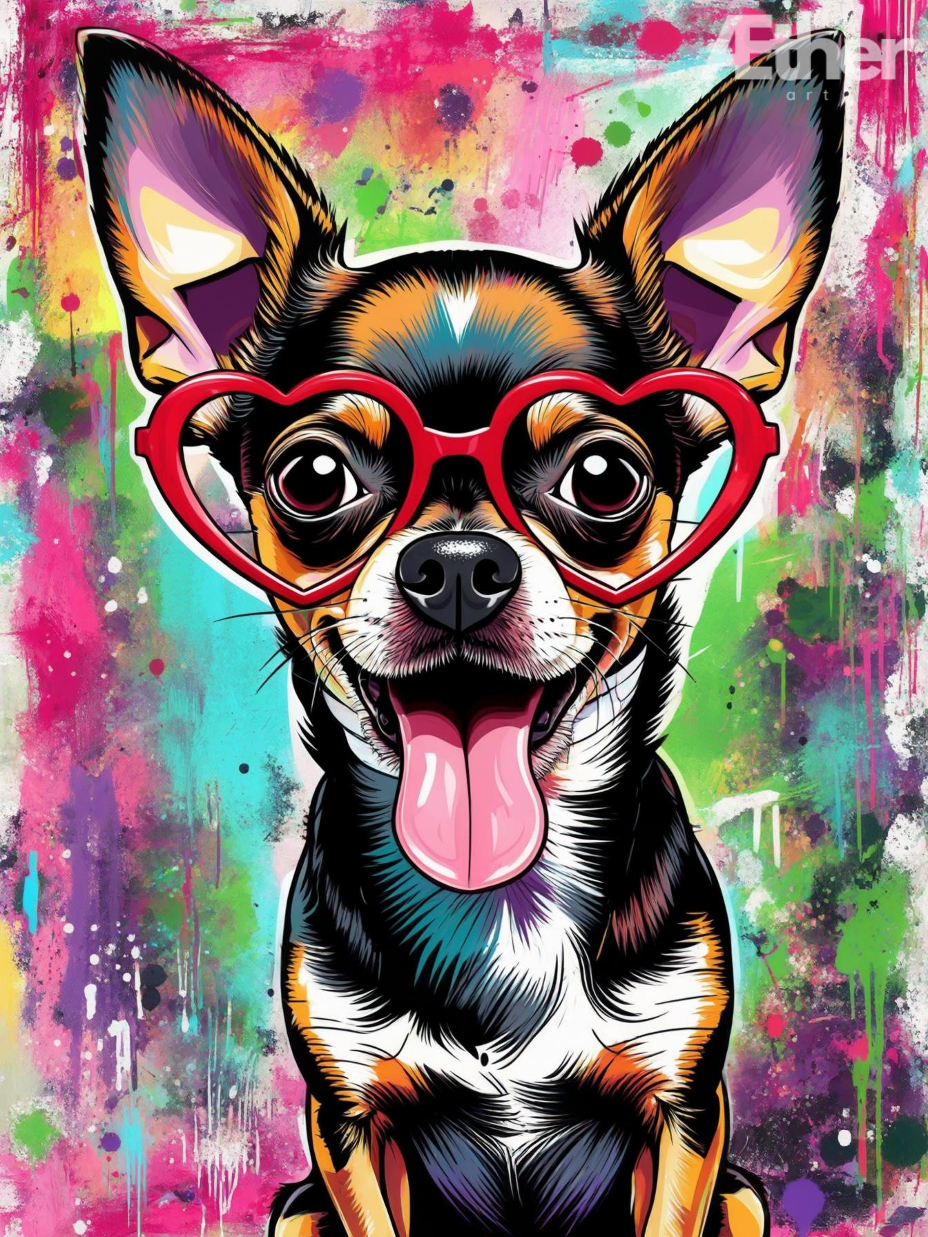 Custom Retro Pet Portrait – 80s Vaporwave Synthwave Pet Art, Neon Digital Pet Artwork