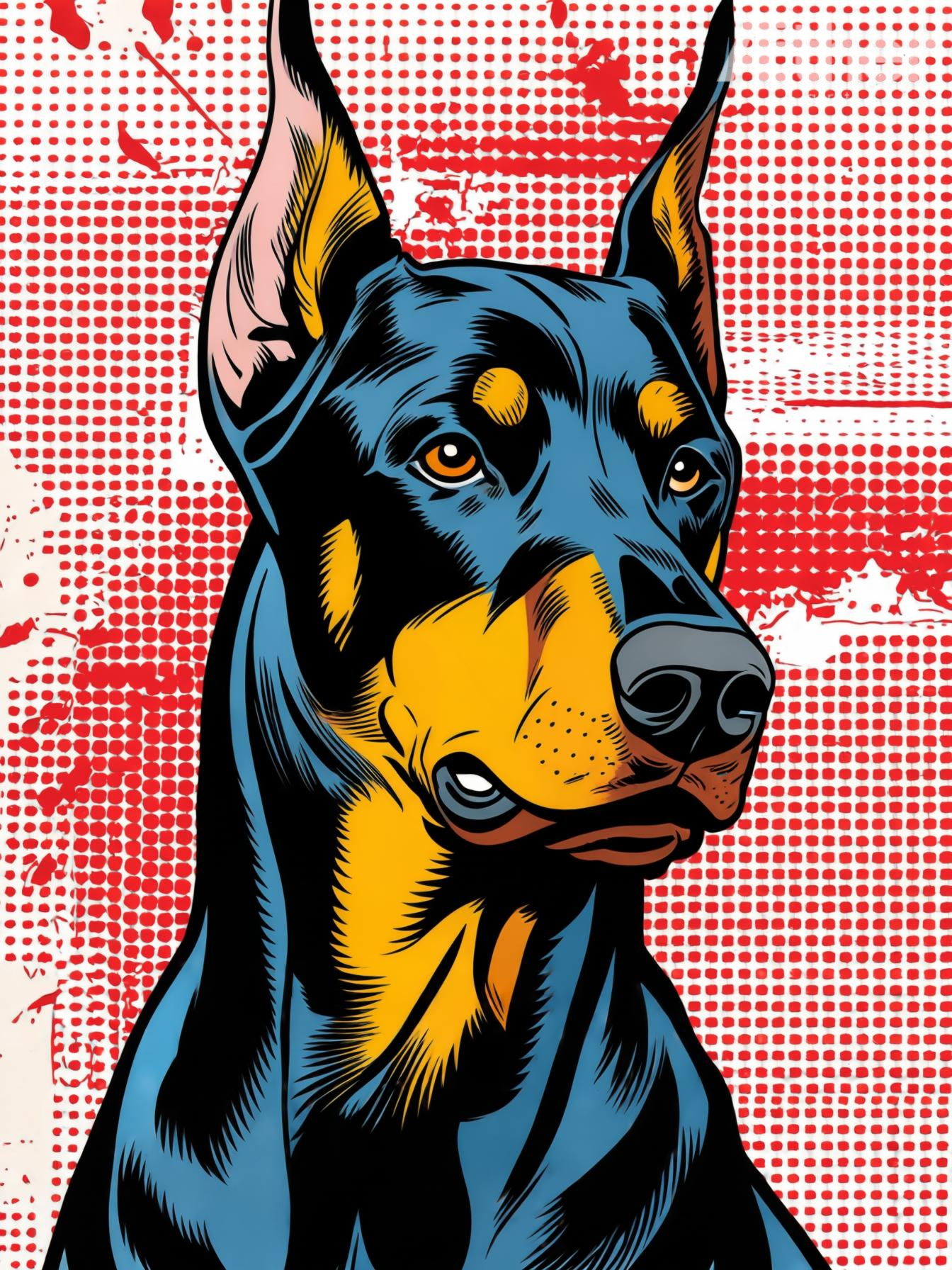 Lichtenstein Comic Book Style Custom Pet Portrait – Personalized Pop Art Wall Art