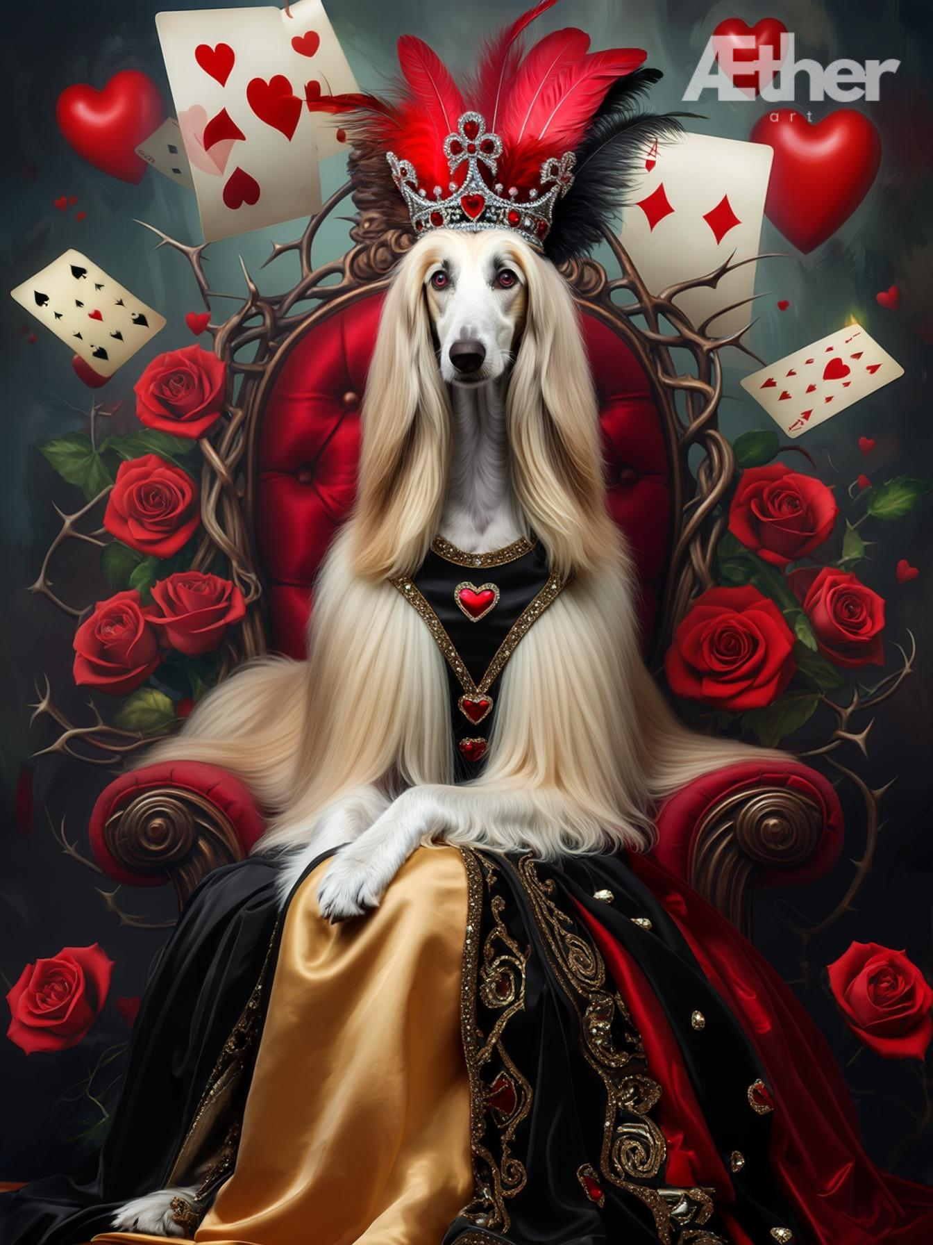 Custom Alice in Wonderland Pet Portrait – Whimsical Fantasy Pet Art