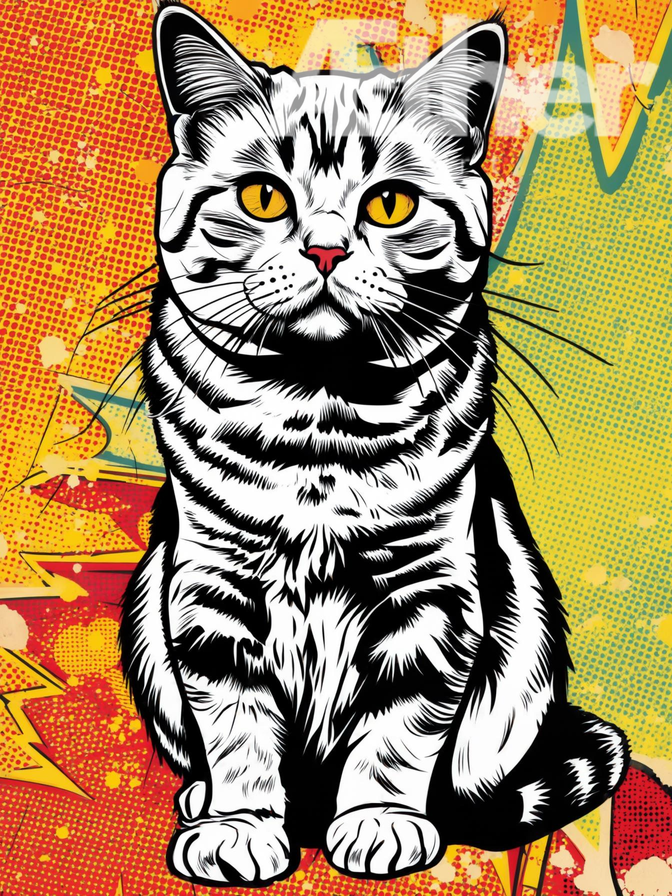 Lichtenstein Comic Book Style Custom Pet Portrait – Personalized Pop Art Wall Art