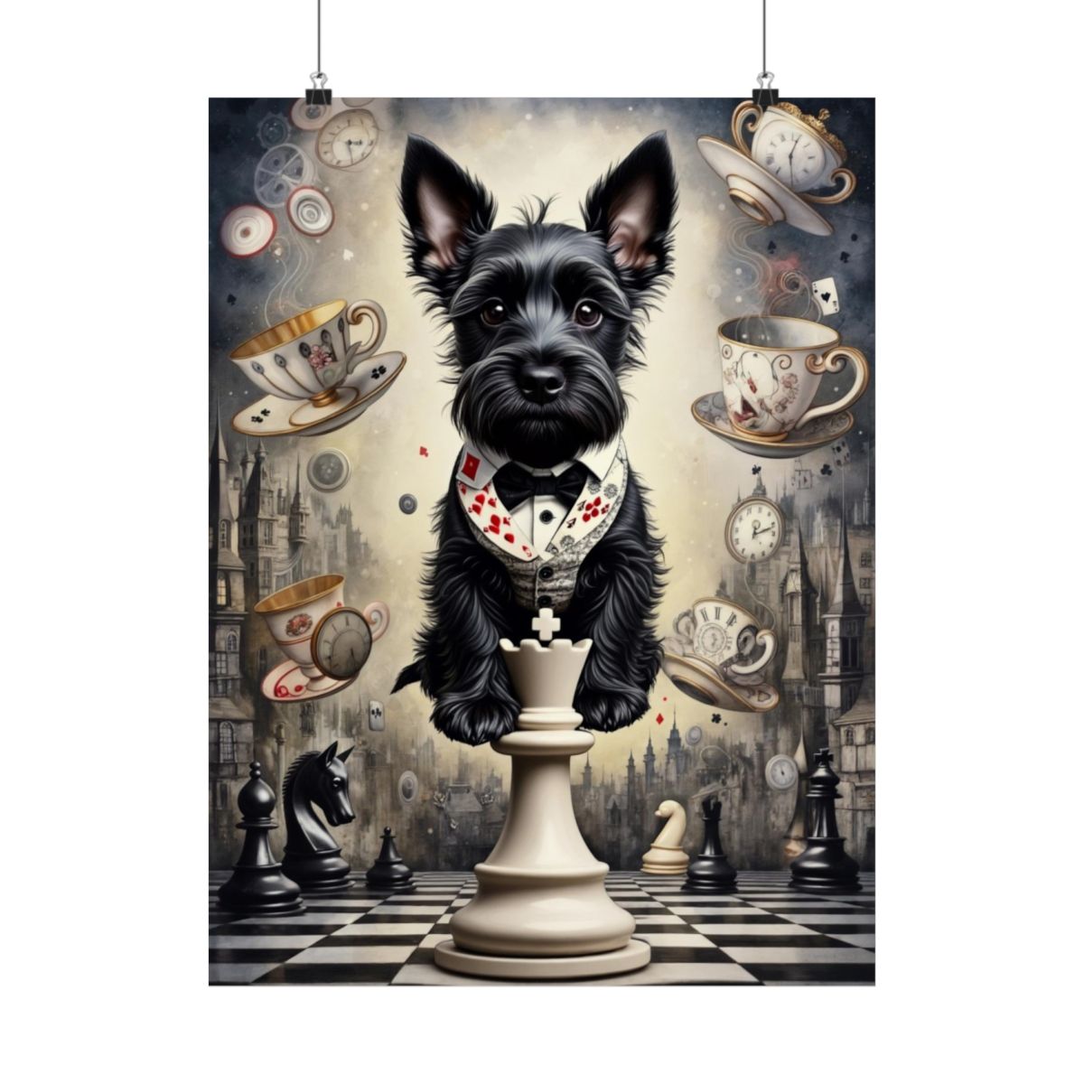 Custom Alice in Wonderland Pet Portrait – Whimsical Fantasy Pet Art