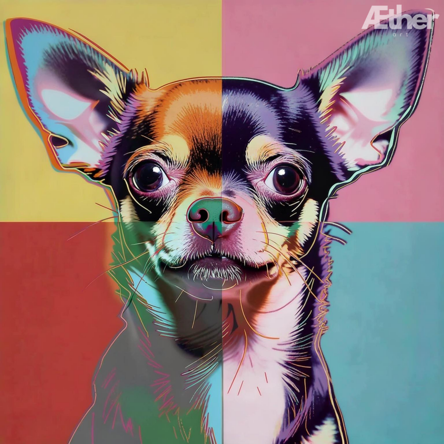 Pop Art Custom Pet Portrait – Andy Warhol Inspired