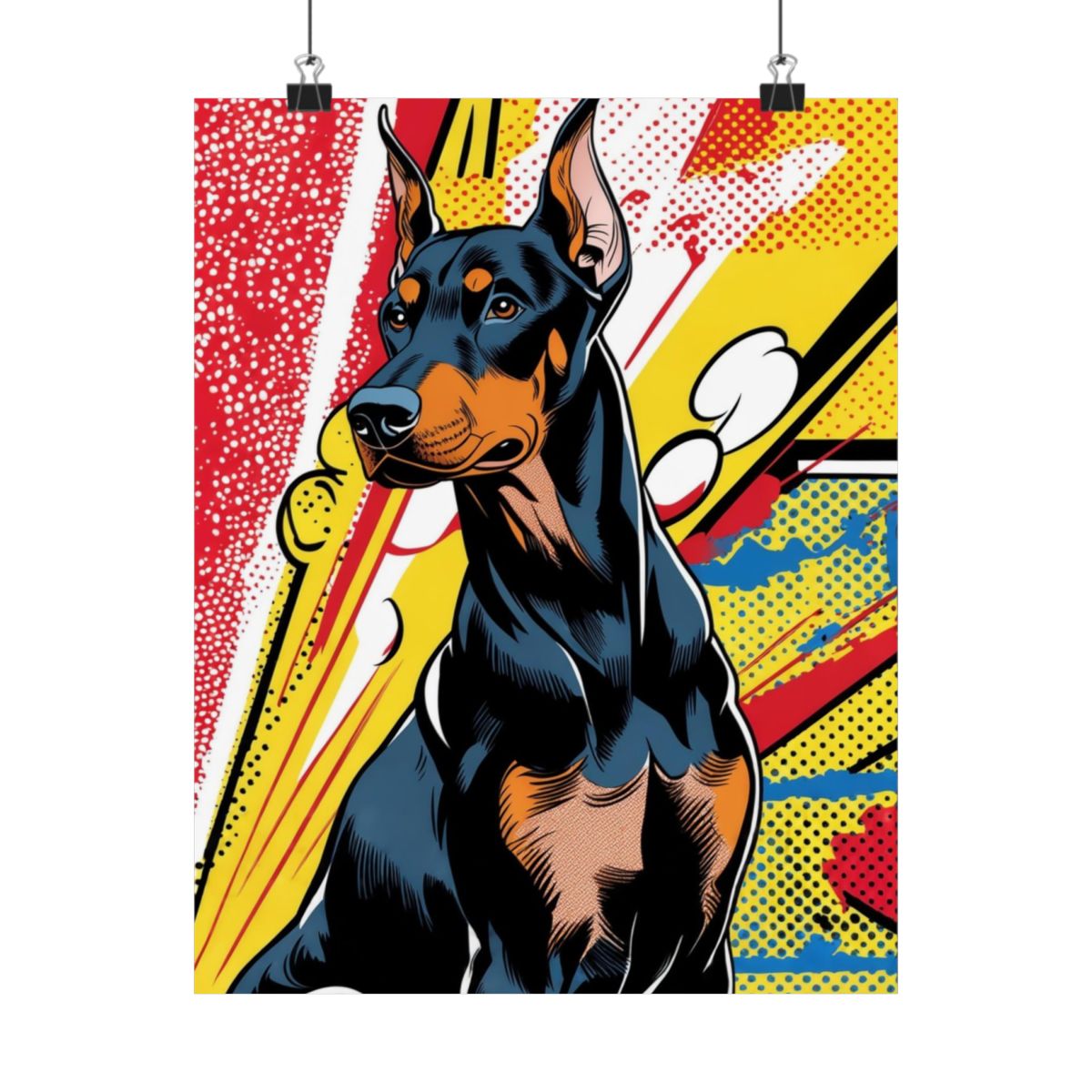 Lichtenstein Comic Book Style Custom Pet Portrait – Personalized Pop Art Wall Art