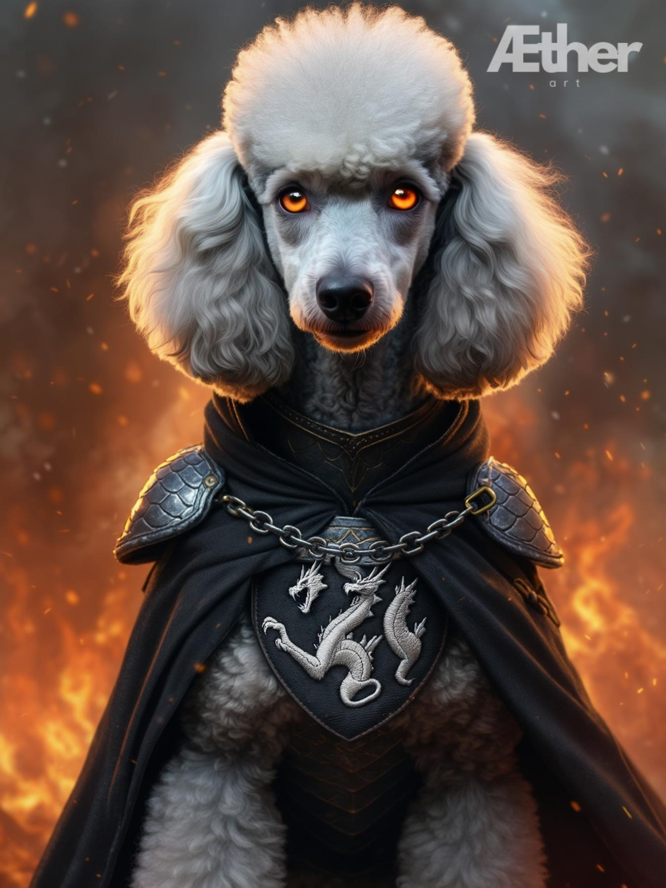 Custom Game of Thrones Pet Portrait – Personalized Medieval Pet Art – Jon Snow, Daenerys, Tyrion & More